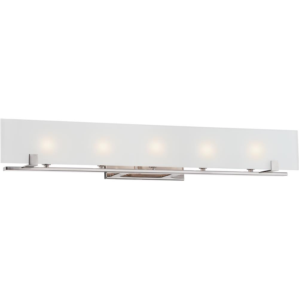 Nuvo Lighting 60/5178  Lynne - 5 Light Halogen Vanity Fixture with Frosted Glass - Lamps Included in Polished Nickel Finish